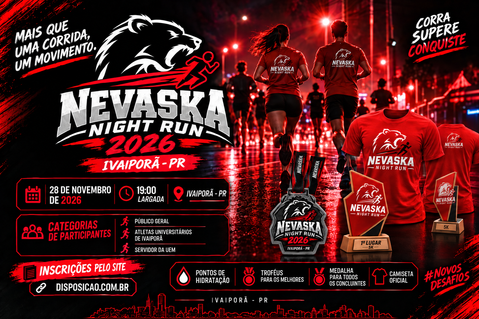 Banner do evento NEVASKA NIGHT RUN 2026 - IVAIPORA PR