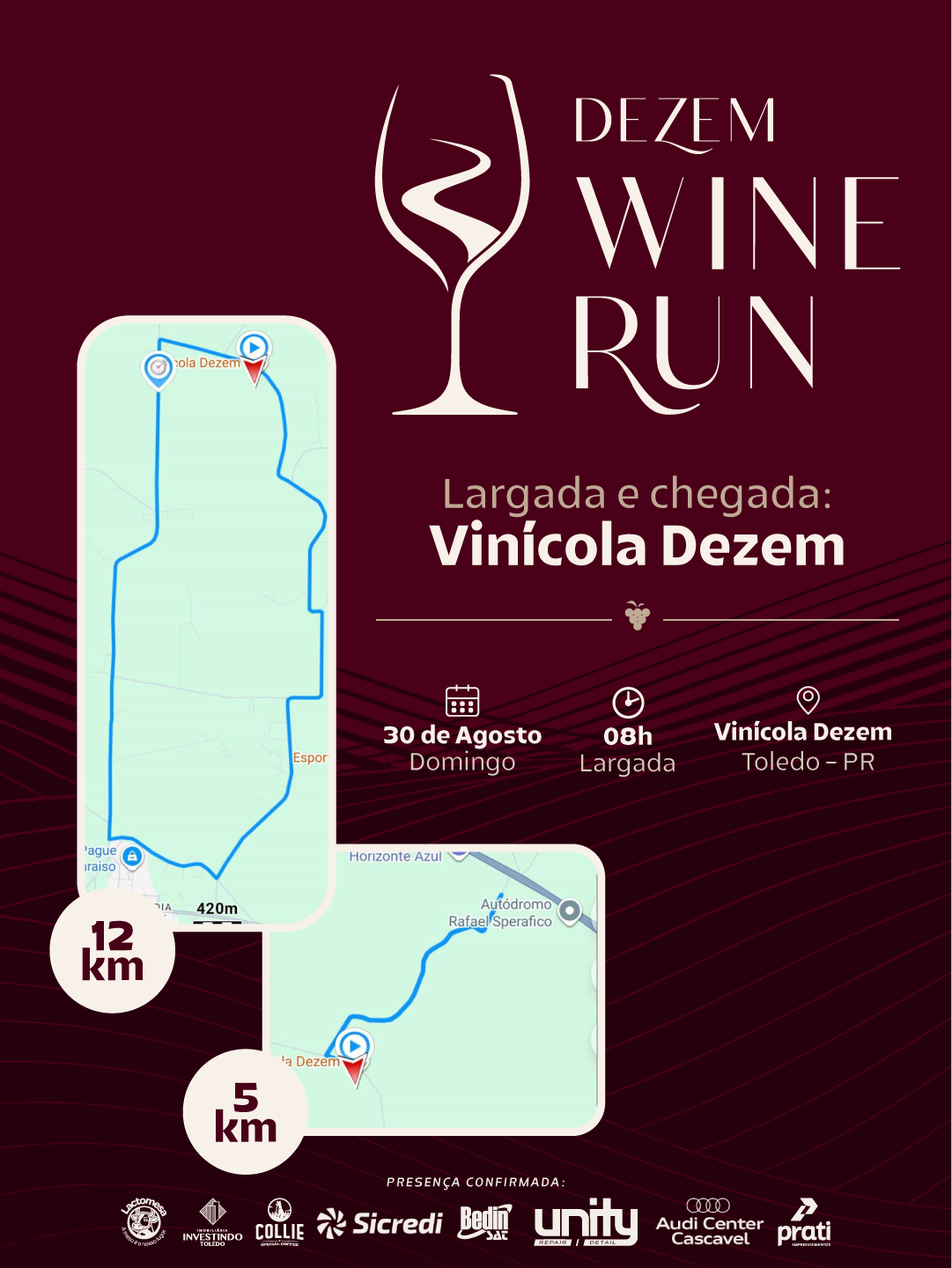Percurso do evento DEZEM WINE RUN
